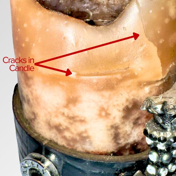 CHROME ANGELS Brown Candle with Leather and Swarovski Crystals on Chrome - Picture 13 of 16